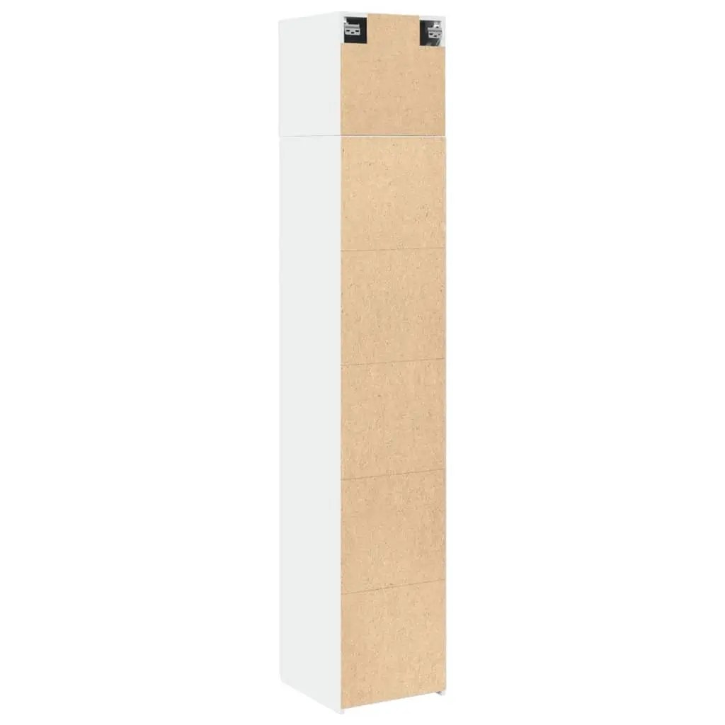 Slim Storage Cabinet in White Engineered Wood