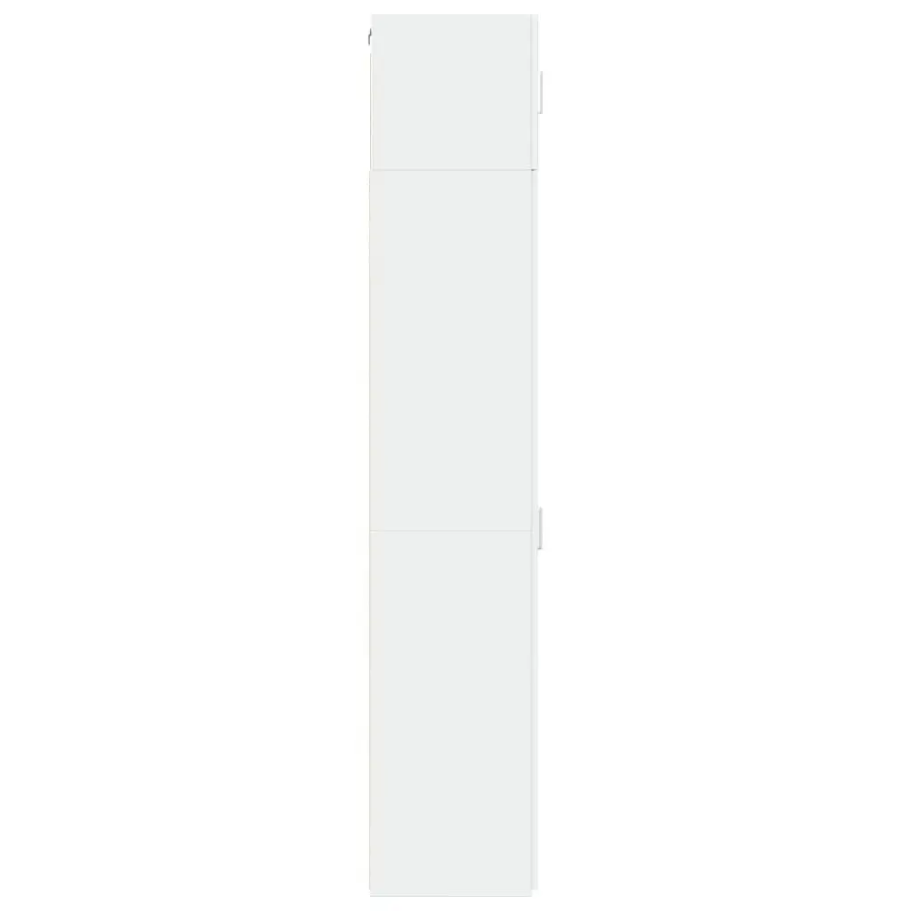 Slim Storage Cabinet in White Engineered Wood