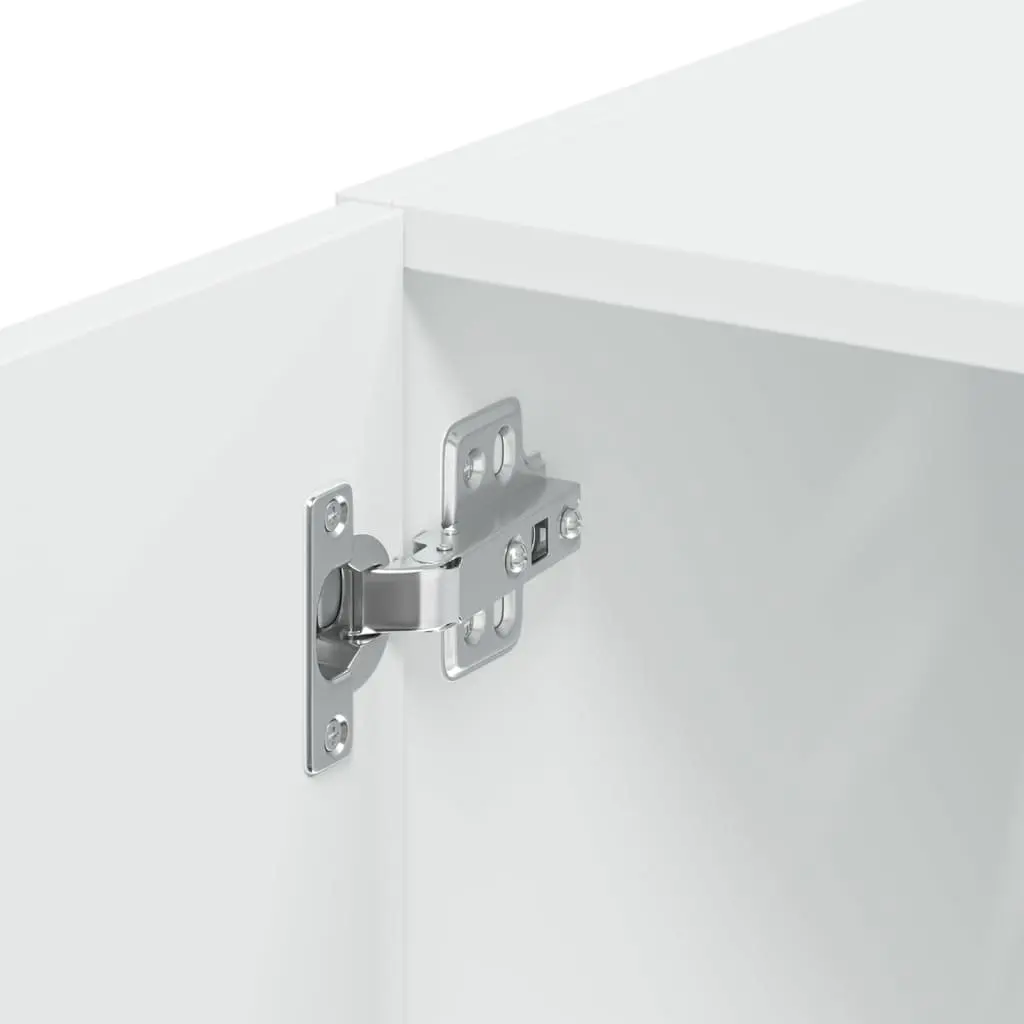 Slim Storage Cabinet in White Engineered Wood