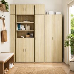 Tall Slim Storage Cabinet in Sonoma Oak for Modern Homes