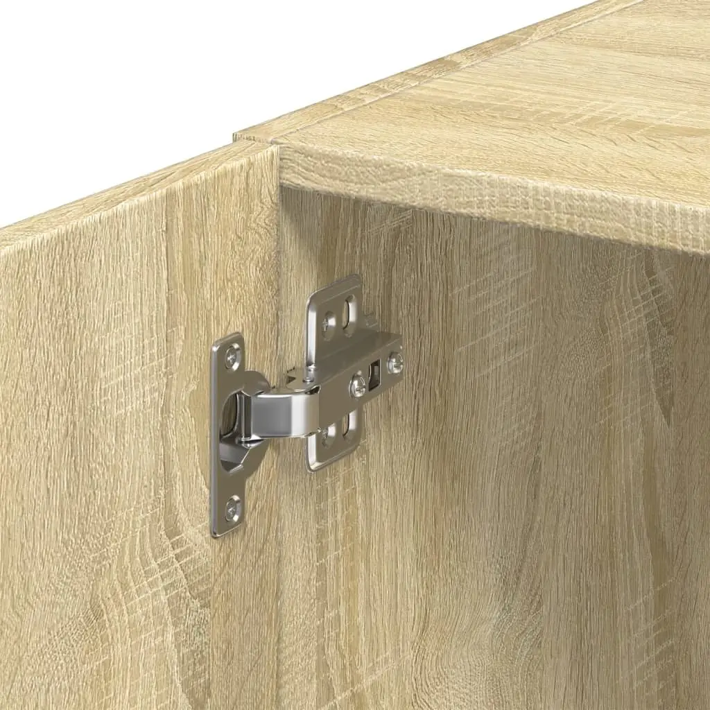 Slim Storage Cabinet Tall Engineered Wood Sonoma Oak Home Furniture Multipurpose