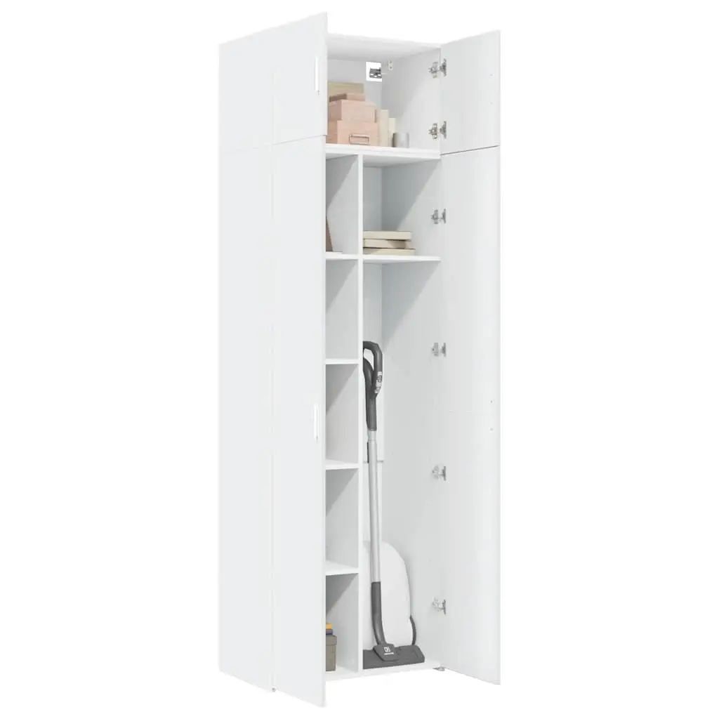 White Tall Storage Cabinet for Maximum Vertical Space