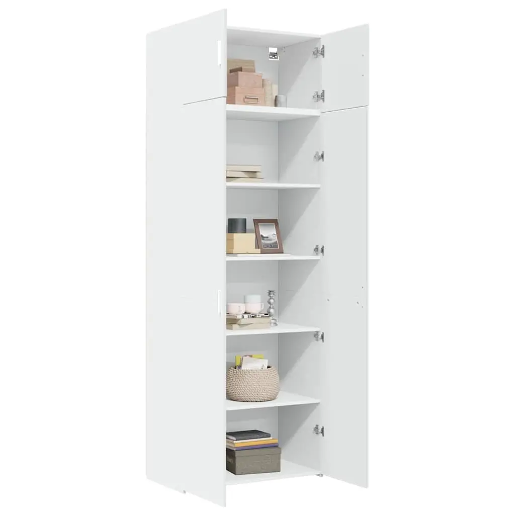 Storage Cabinet Engineered Wood Tall White