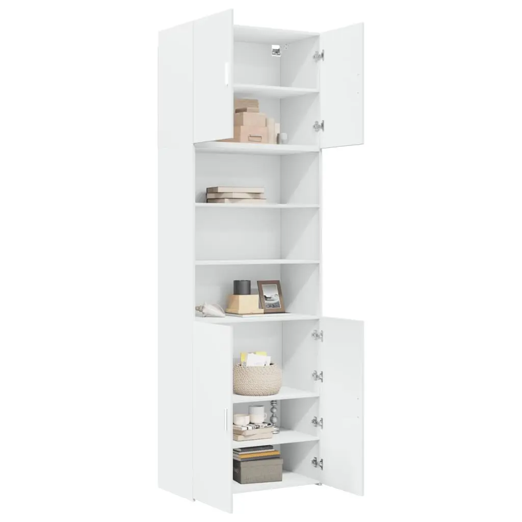 White Highboard Storage Cabinet 80x42.5x249cm