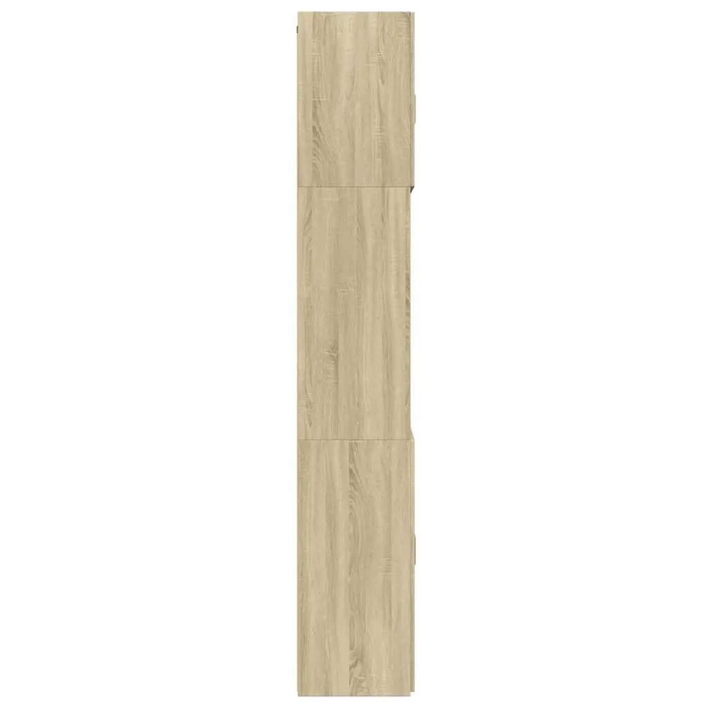 Brown Engineered Wood Highboard Storage Cabinet