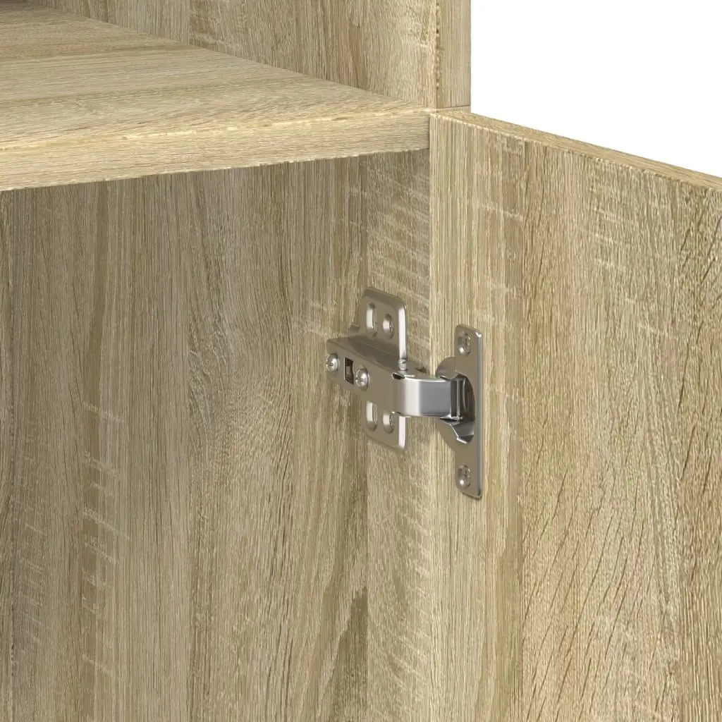 Brown Engineered Wood Highboard Storage Cabinet