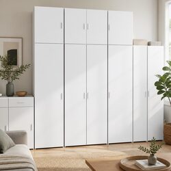 Elegant White Highboard Storage Cabinet 80x42.5x249cm