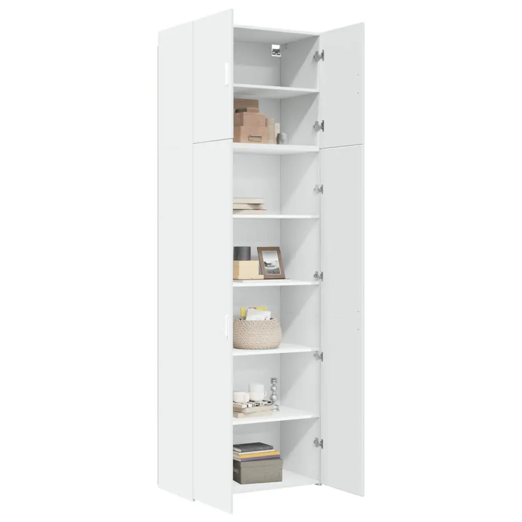 Highboard Engineered Wood 80x42.5x249cm White Storage Cabinet