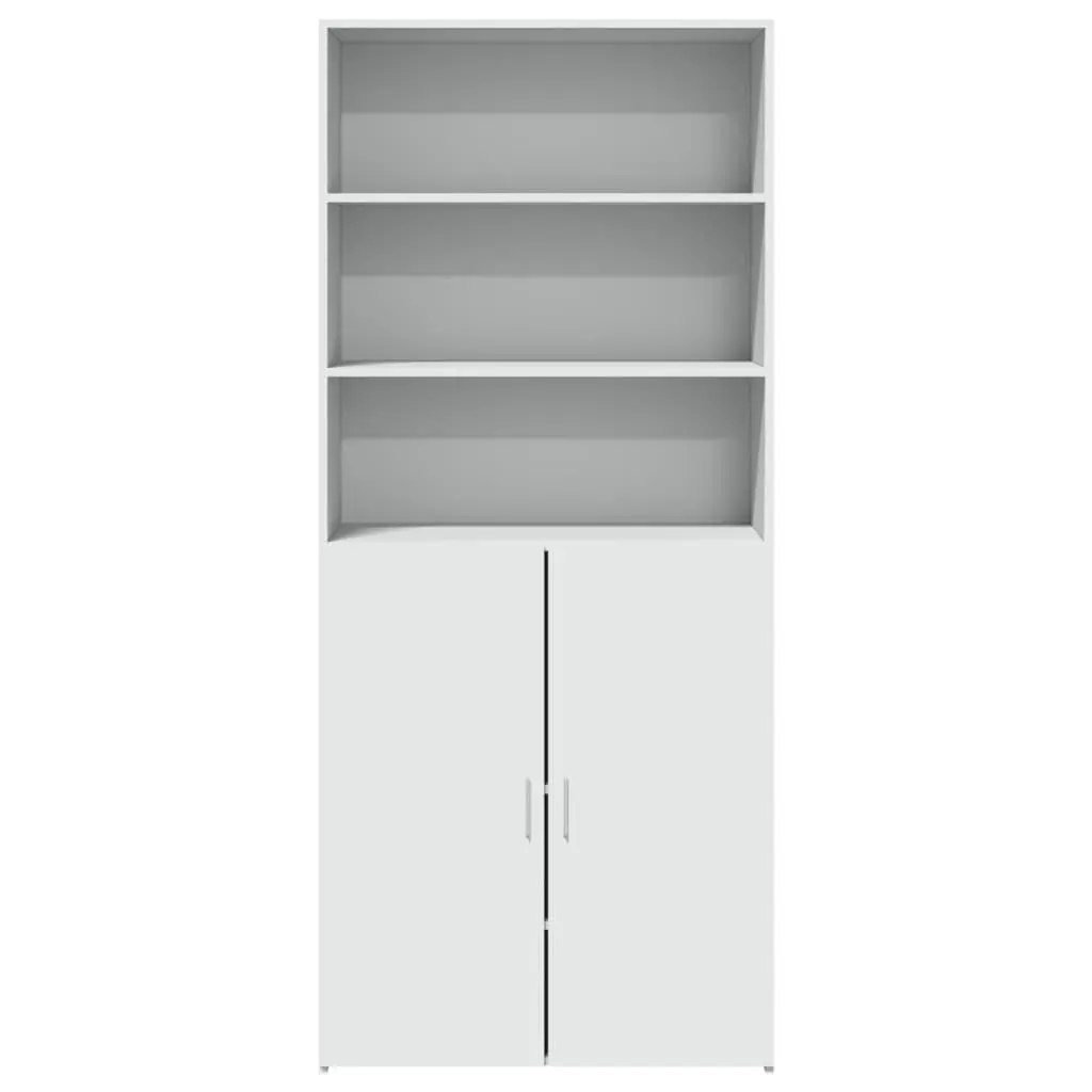 Highboard Engineered Wood 80x42.5x185cm White Storage Cabinet Shelving Unit