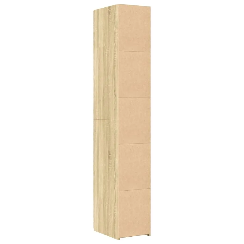 Highboard Storage Cabinet in Brown Engineered Wood