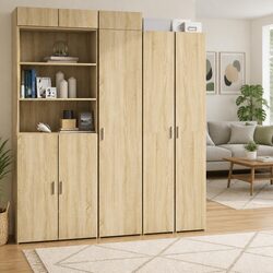 Stylish Highboard Storage Cabinet in Brown Engineered Wood