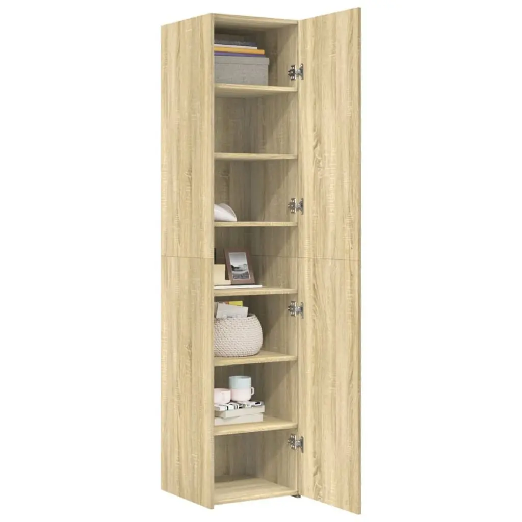 Highboard Storage Cabinet Engineered Wood 40 x 42.5 x 185 cm Brown