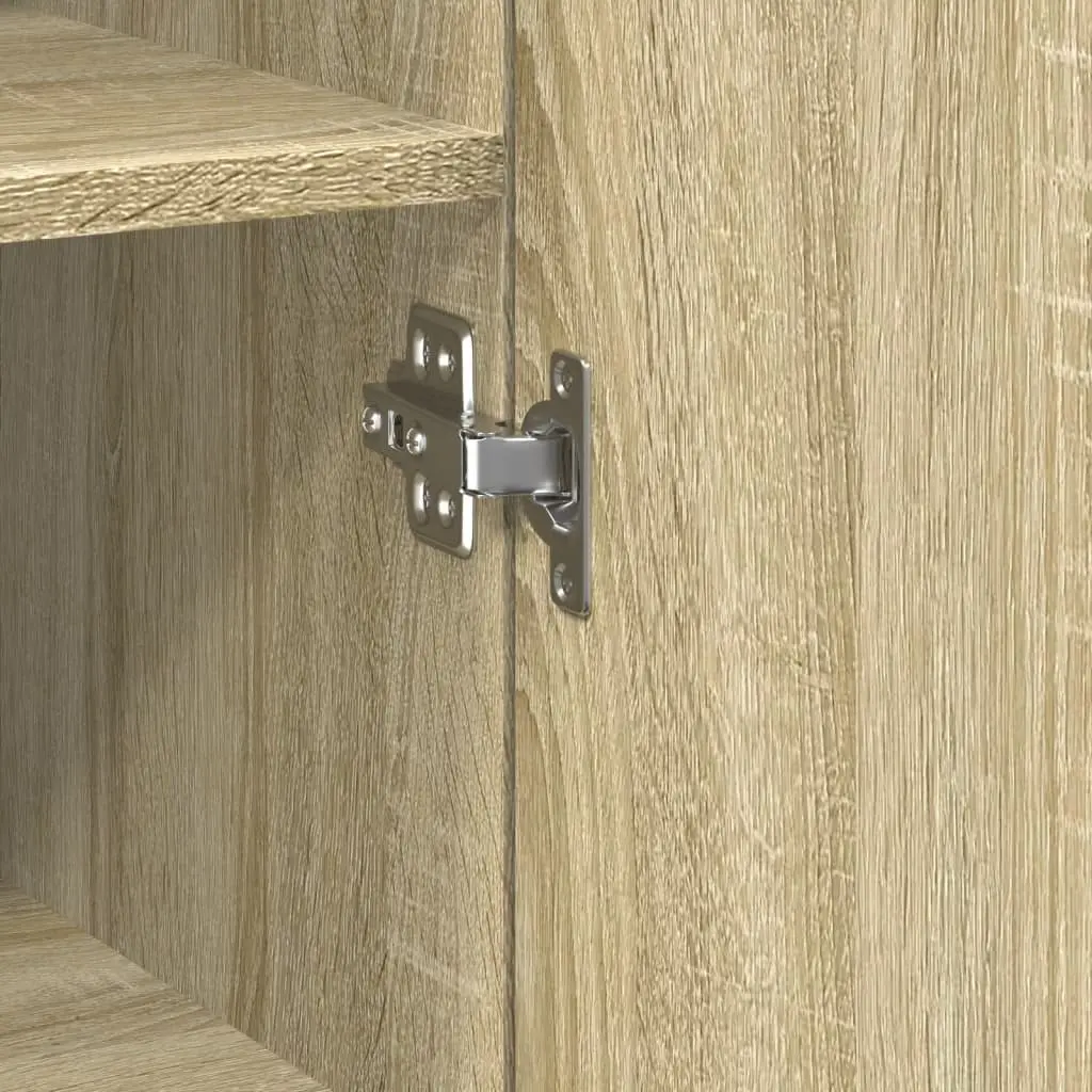 Highboard Storage Cabinet Engineered Wood 40 x 42.5 x 185 cm Brown
