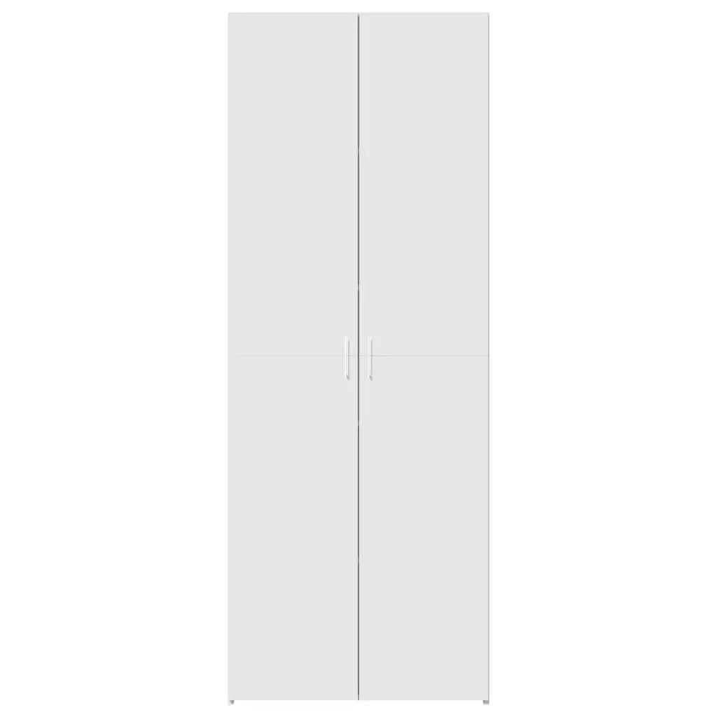White Engineered Wood Highboard Storage Cabinet