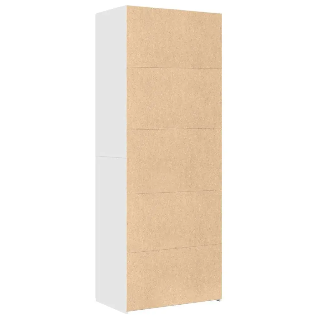 White Engineered Wood Highboard Storage Cabinet