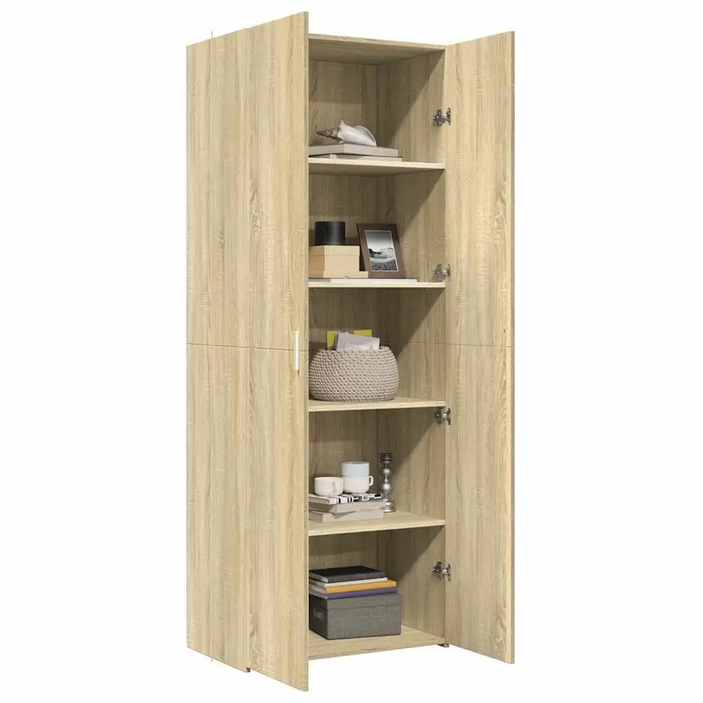 Highboard Storage Cabinet Engineered Wood 70 x 42.5 x 185 cm Brown