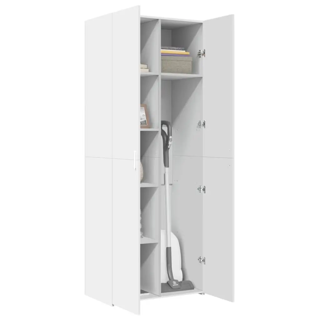 White Highboard Storage Cabinet Engineered Wood Bedroom Living Room Sideboard