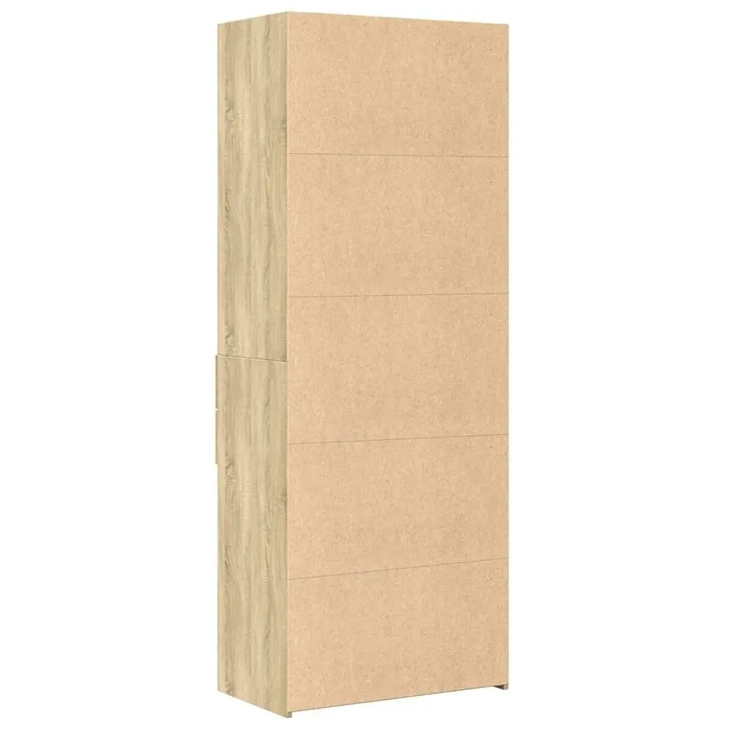 Brown Engineered Wood Highboard Storage Cabinet