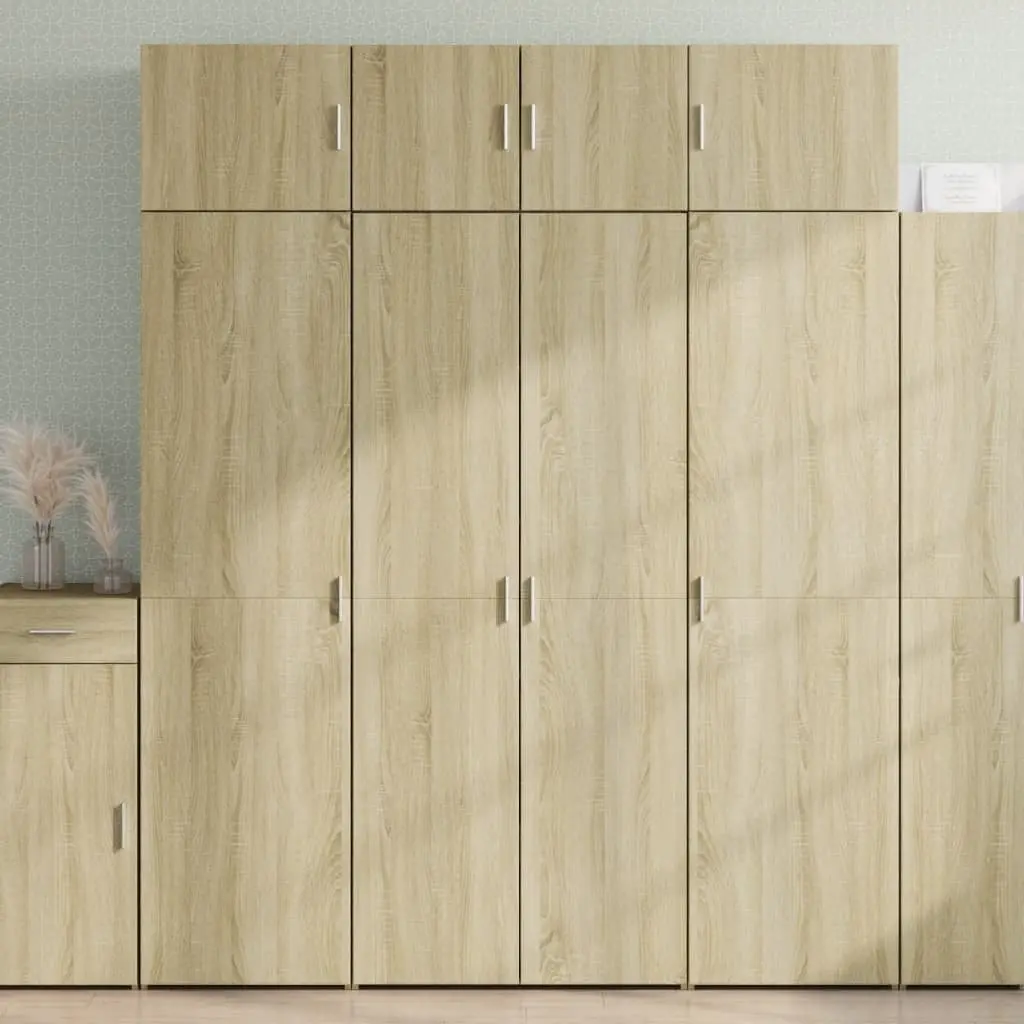 Highboard Storage Cabinet in Brown Engineered Wood