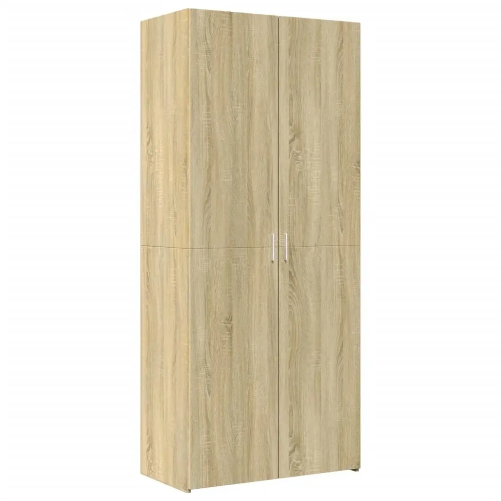 Highboard Storage Cabinet in Brown Engineered Wood