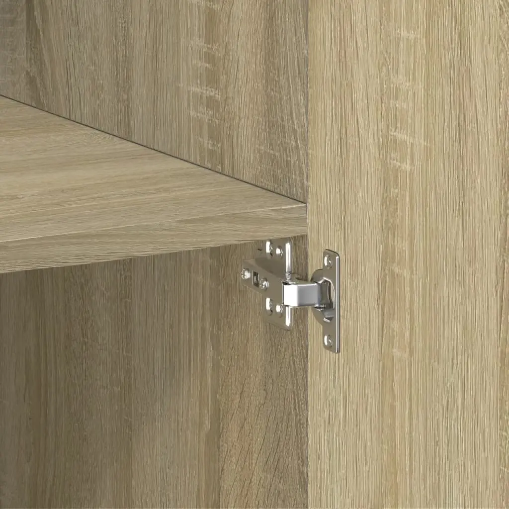 Highboard Storage Cabinet in Brown Engineered Wood