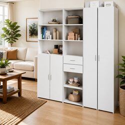 White Modern Highboard Storage Cabinet for Organizing