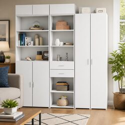 Modern Highboard Storage Cabinet in White
