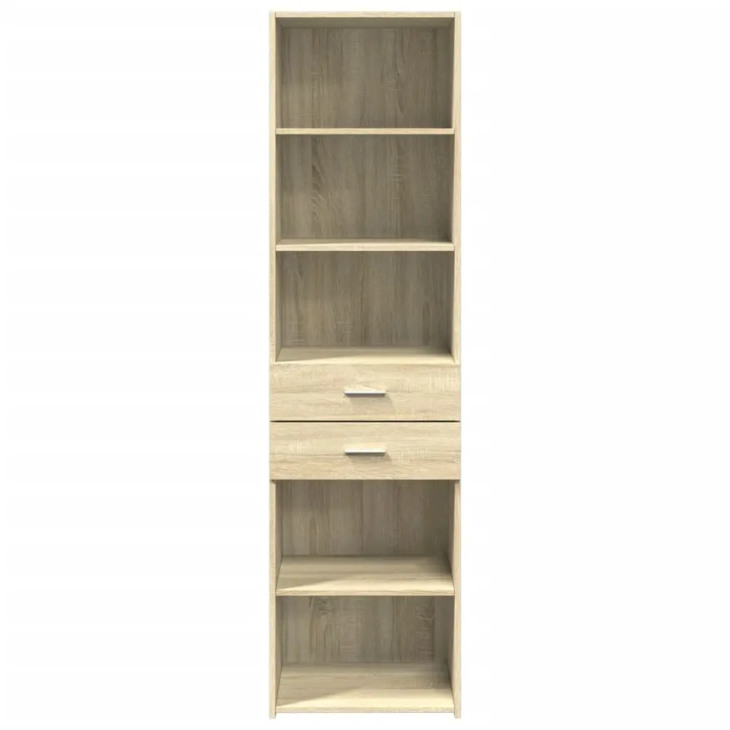 Brown Engineered Wood Highboard Storage Cabinet