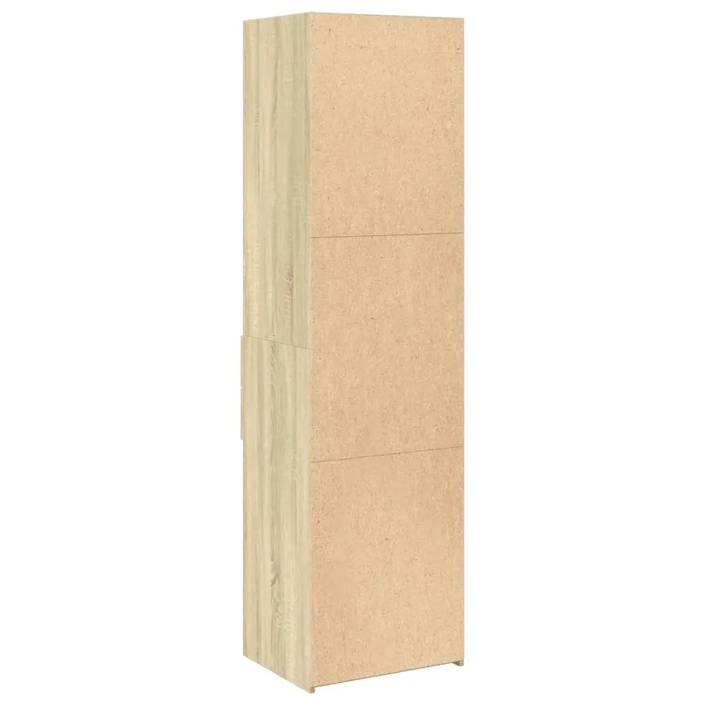 Brown Engineered Wood Highboard Storage Cabinet