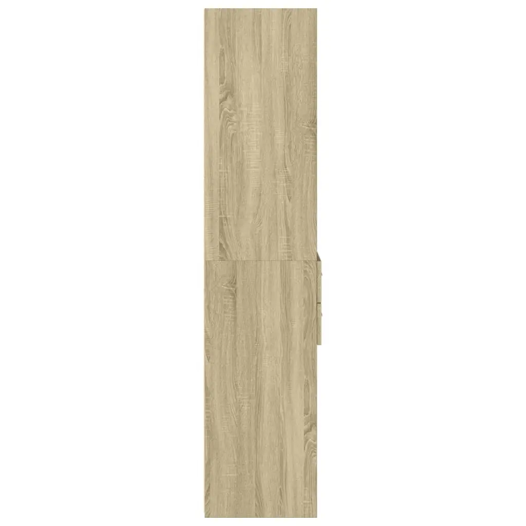 Brown Engineered Wood Highboard Storage Cabinet