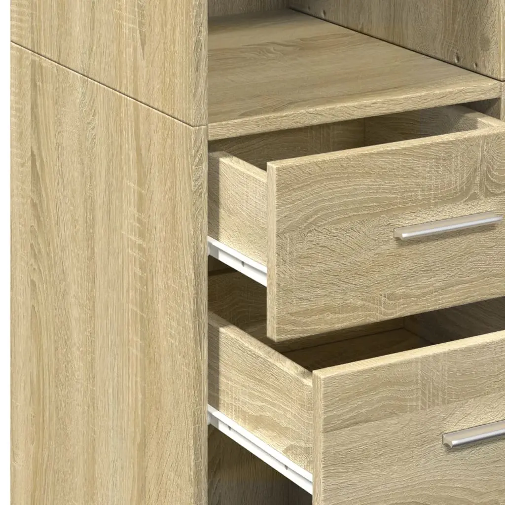 Brown Highboard Sideboard Storage Cabinet 70x42.5x185cm