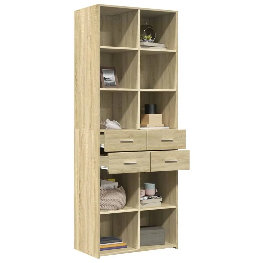 Brown Highboard Sideboard Storage Cabinet 70x42.5x185cm