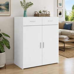 Durable White Sideboard Cabinet with Storage Drawers