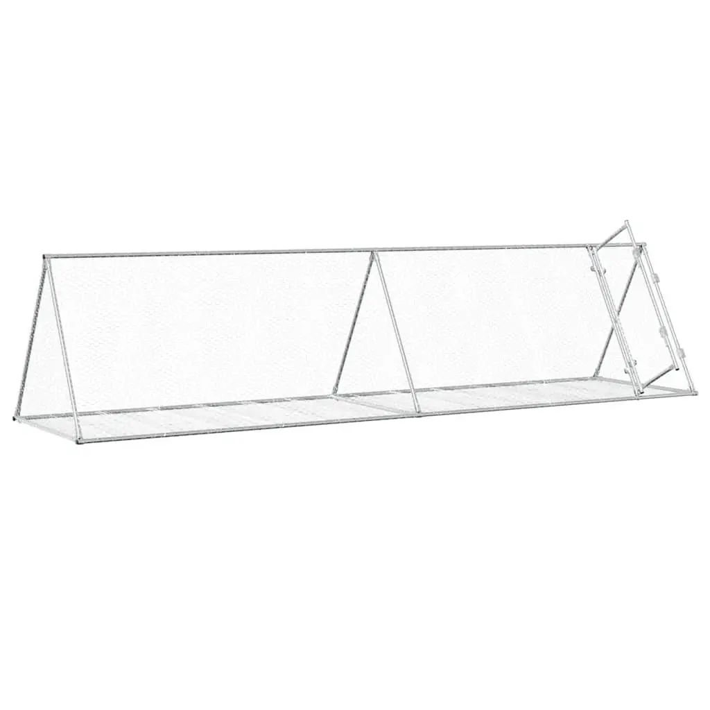 Rabbit Hutch Outdoor Enclosure Silver Small Animal Cage Ventilated Mesh Design
