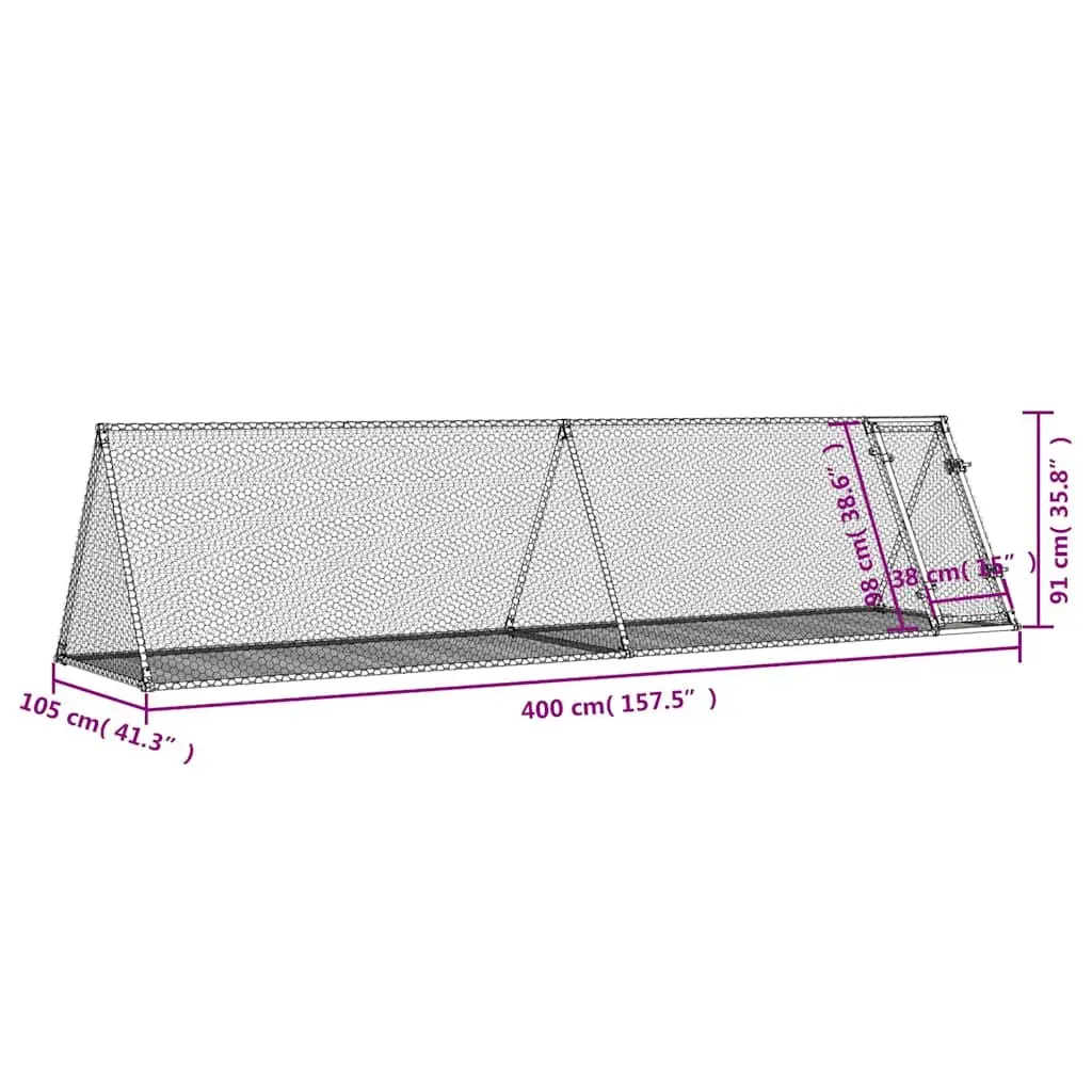 Rabbit Hutch Outdoor Enclosure Silver Small Animal Cage Ventilated Mesh Design