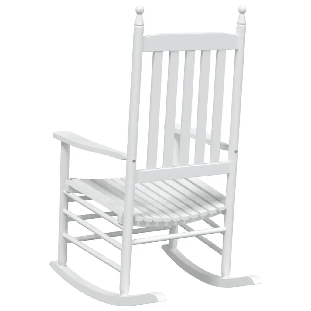 White Solid Wood Rocking Chairs Set of 2