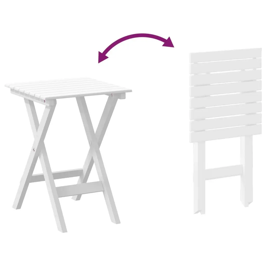 White Wooden Rocking Chairs with Foldable Side Table Set