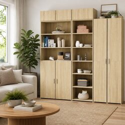 Elegant Highboard Storage Cabinet 50x41x185 cm in Brown