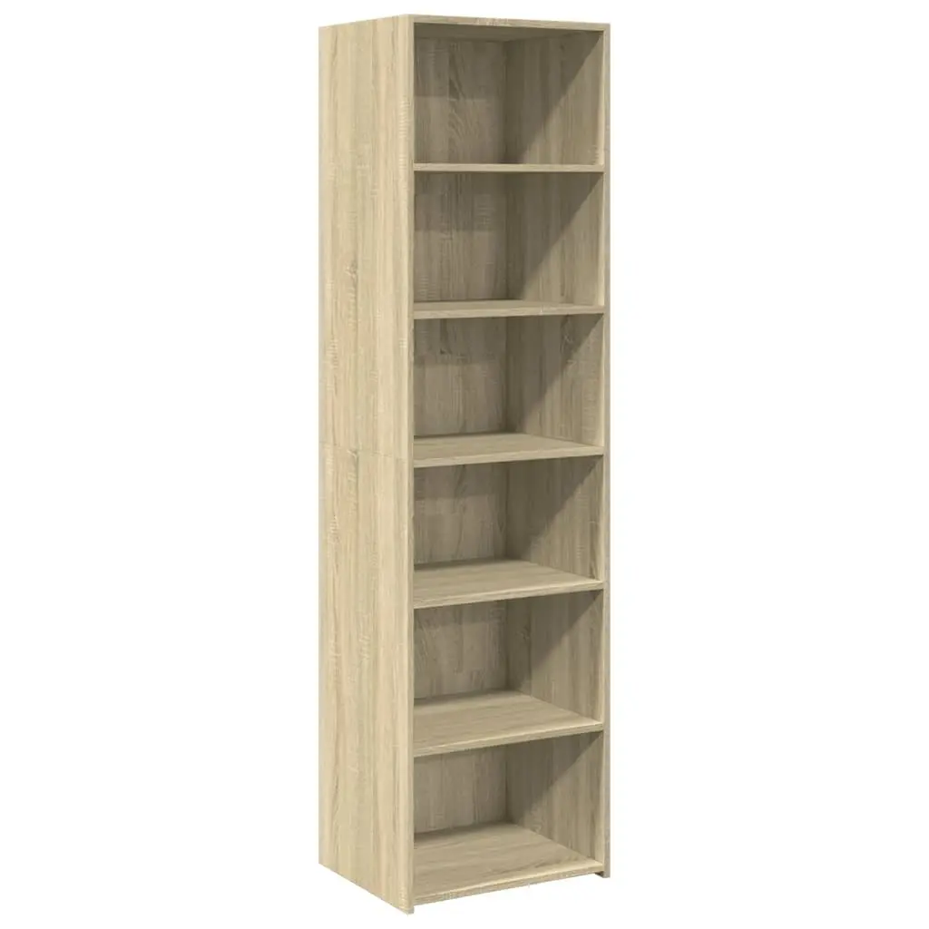 Highboard Cabinet Brown Engineered Wood 50 x 41 x 185 cm Storage Sideboard