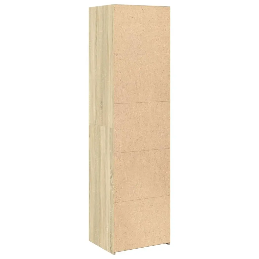 Highboard Cabinet Brown Engineered Wood 50 x 41 x 185 cm Storage Sideboard