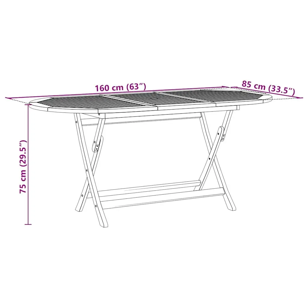Garden Dining Set 7 Piece Outdoor Furniture Anthracite Foldable Wood Patio