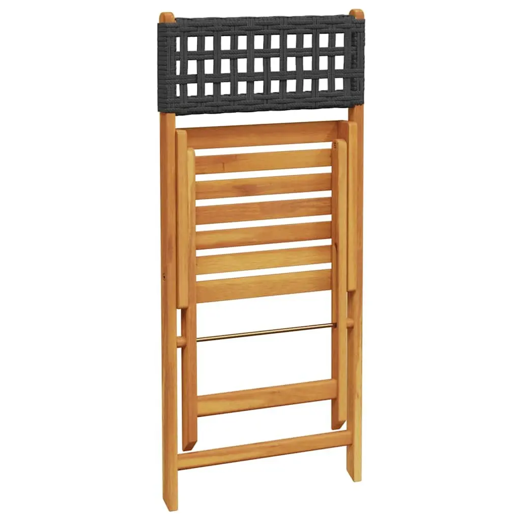 Foldable Black Bistro Set for Outdoor Spaces