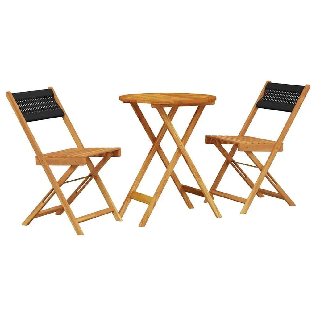 3 Piece Bistro Set for Outdoor Use in Black