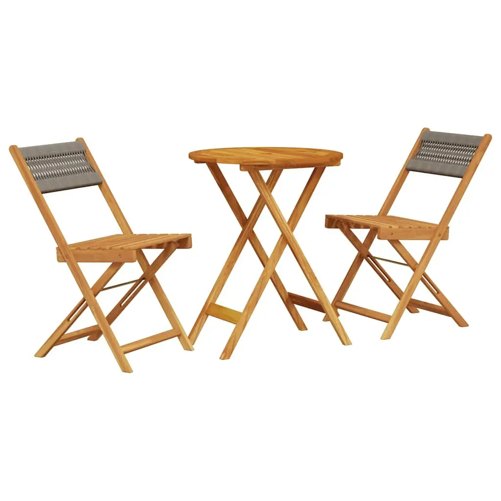3-Piece Grey Bistro Set for Outdoor Spaces