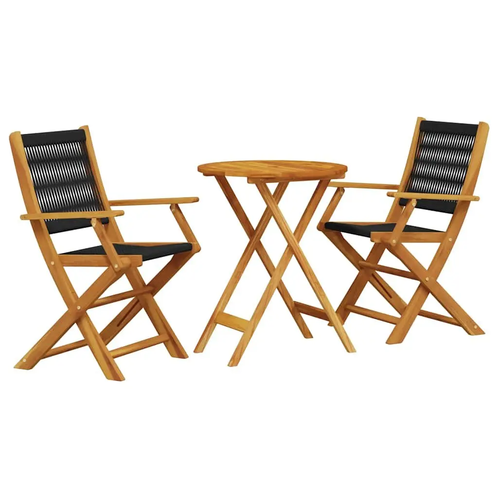 3 Piece Black Bistro Set for Outdoor Spaces