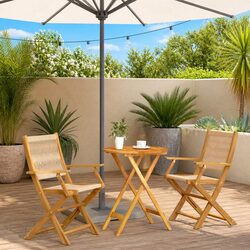 Sturdy 3-Piece Outdoor Bistro Set in Beige