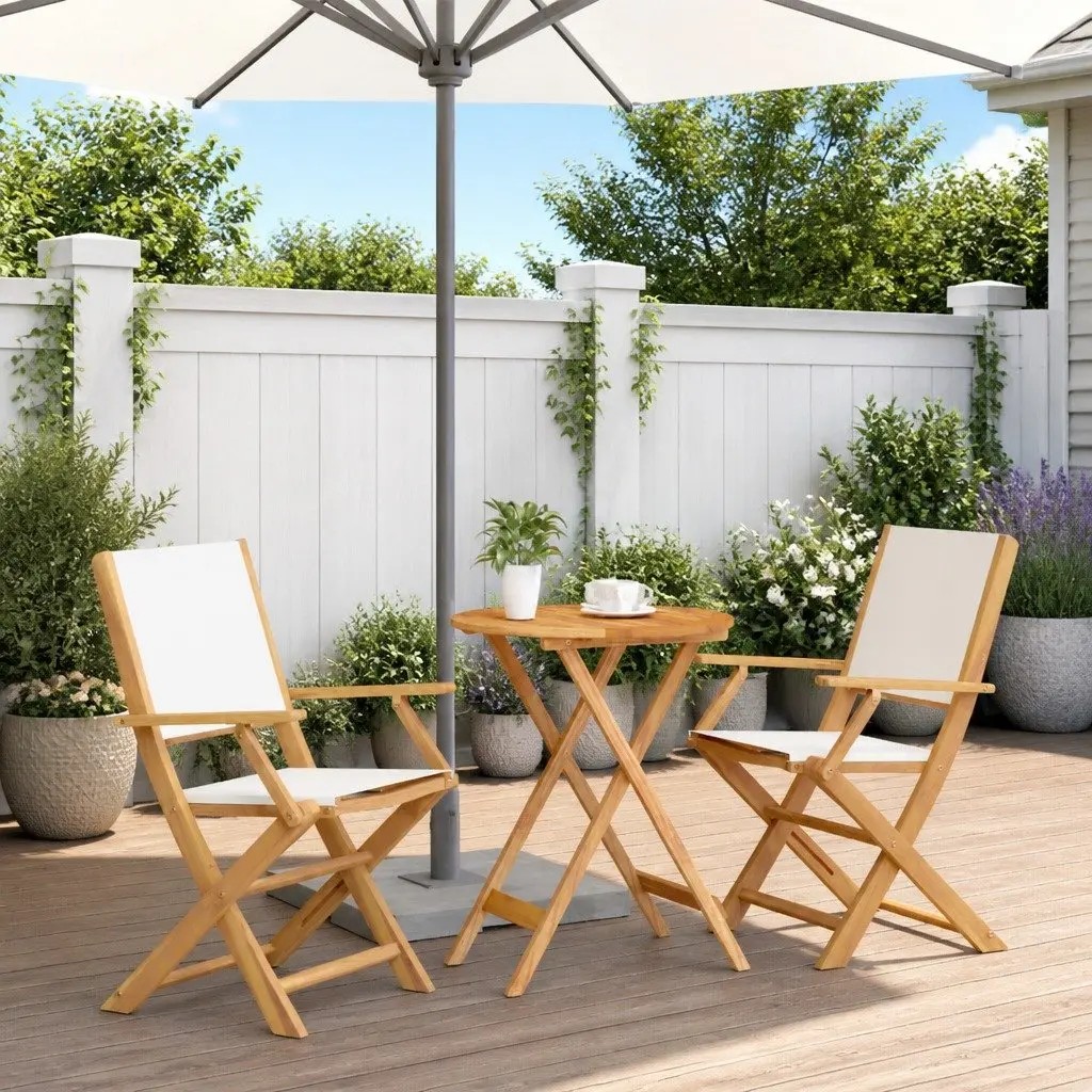 Solid Wood 3 Piece Bistro Set for Outdoor Relaxation