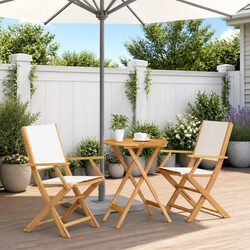 Solid Wood 3 Piece Bistro Set for Outdoor Relaxation