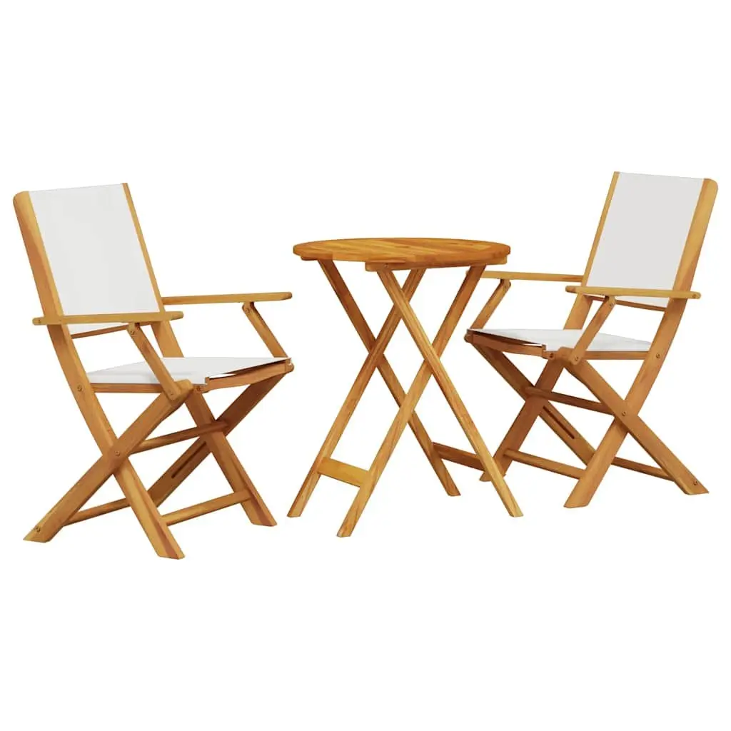 Solid Wood 3 Piece Bistro Set for Outdoor Relaxation