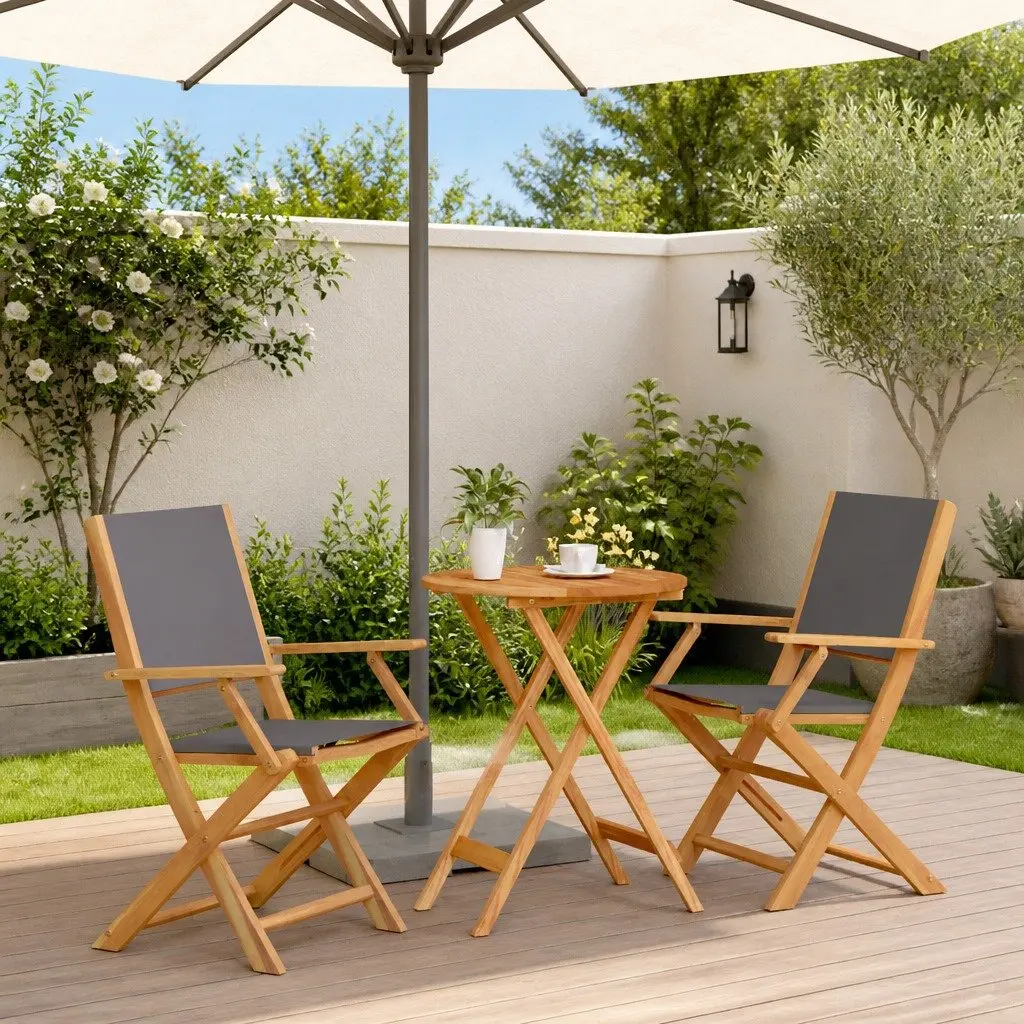 3 Piece Anthracite Bistro Set for Outdoors